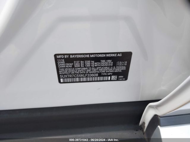 5UXTR7C5XKLF33608 BMW X3 Sdrive30i