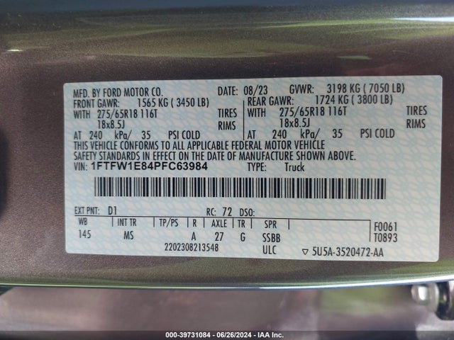 Ford F-150 Xlt 2023 1FTFW1E84PFC63984 Image 9