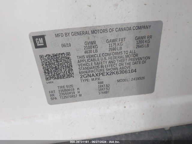 Chevrolet Equinox Premier 2019 2GNAXPEX2K6306164 Image 3
