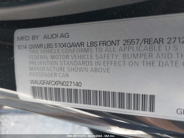 WAUGFAFCXFN027140 Audi A6 2.0t Premium