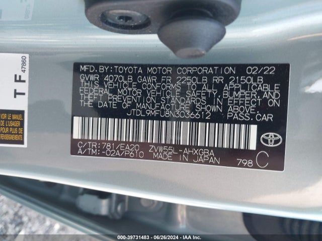 Toyota Prius Xle Awd-e 2022 JTDL9MFU8N3036612 Image 9