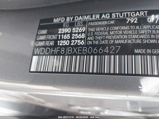 WDDHF8JBXEB066427 Mercedes-Benz E 350 4matic