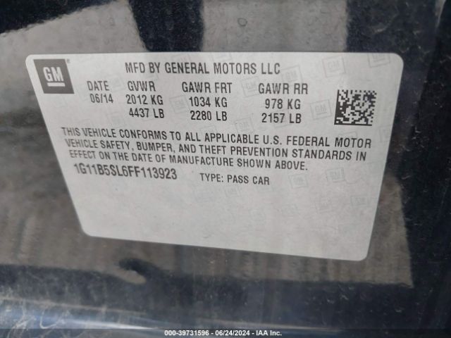 1G11B5SL6FF113923 Chevrolet MALIBU LS