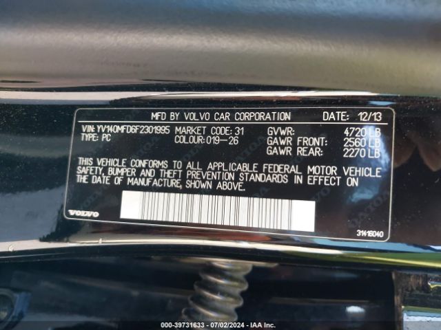 YV140MFD6F2301995 Volvo S60 T5 Platinum