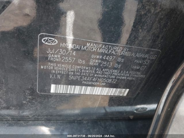 5NPE34AF4FH050872 Hyundai Sonata Sport