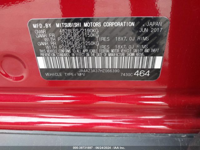 JA4AZ3A37HZ066390 Mitsubishi Outlander Se