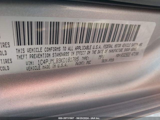 1C4PJMLB3KD181705 Jeep Cherokee Latitude Plus 4x4