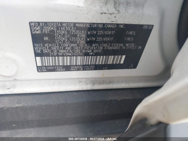 Toyota RAV4 LE 2022 2T3F1RFV9NW310374 Image 9