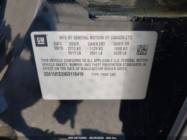 2G61U5S39G9118418 Cadillac Xts W20 Livery Package