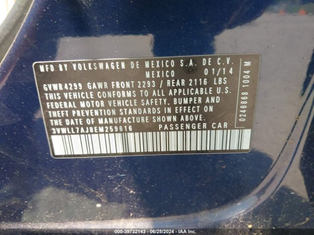 3VWLL7AJ8EM259616 Volkswagen Jetta 2.0l Tdi