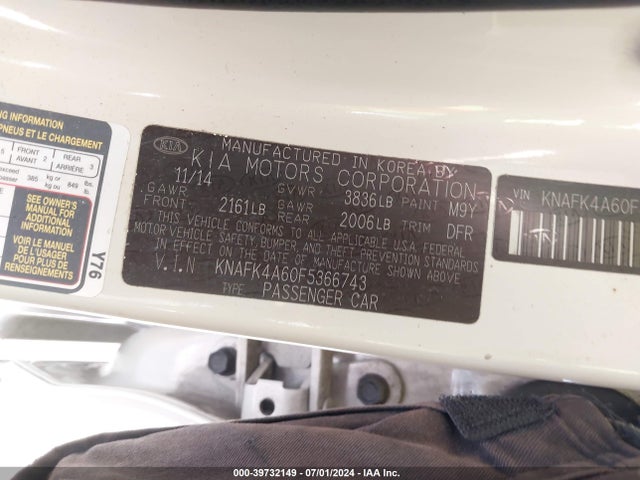 KIA FORTE LX 2015 KNAFK4A60F5366743 Image 9