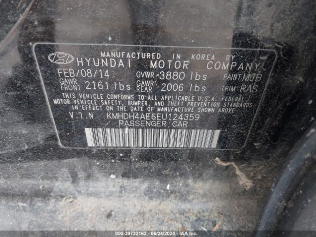 KMHDH4AE6EU124359 Hyundai Elantra Limited