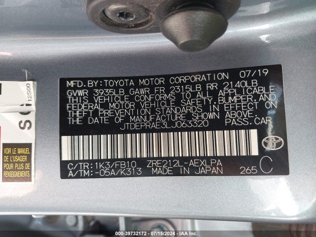 Toyota COROLLA LE 2020 JTDEPRAE3LJ063320 Image 9