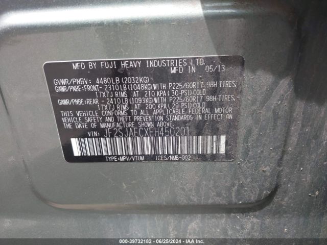 JF2SJAECXEH450201 Subaru Forester 2.5i Premium