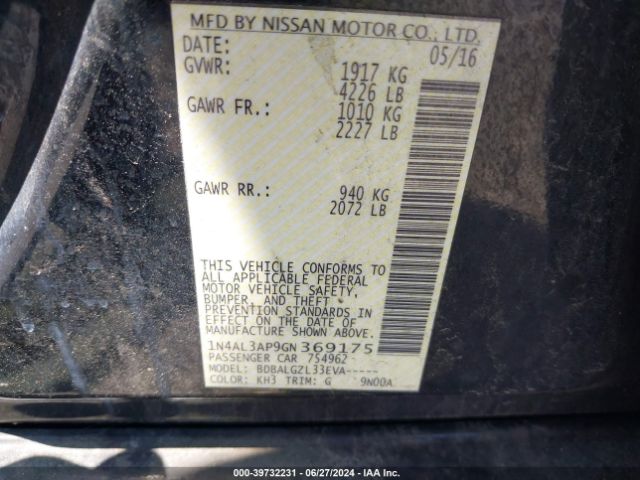 2016 NISSAN ALTIMA 1N4AL3AP9GN369175 Photo 8