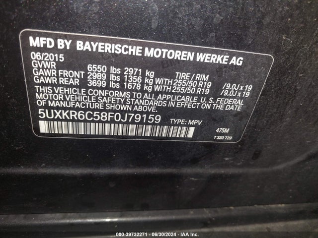 5UXKR6C58F0J79159 BMW X5 Xdrive50i