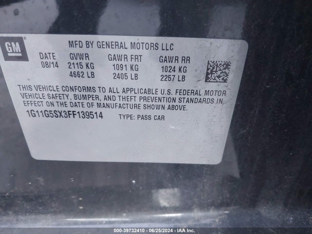 Chevrolet Malibu 2lz 2015 1G11G5SX3FF139514 Image 9