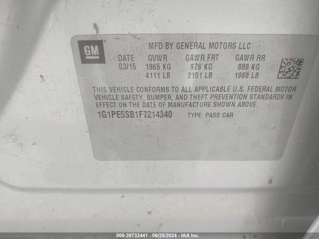 Chevrolet Cruze 2lt Auto 2015 1G1PE5SB1F7214340 Image 9