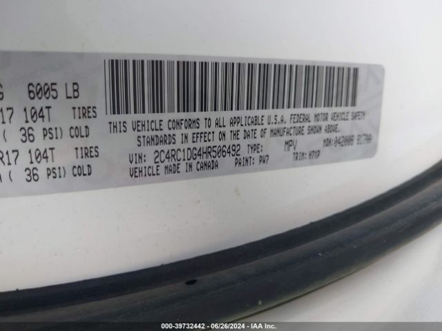 2C4RC1DG4HR506492 Chrysler Pacifica Touring