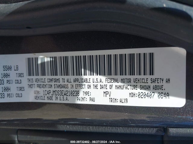1C4PJMDS3EW210238 Jeep Cherokee Limited