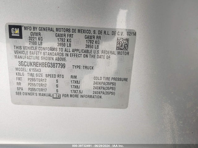 Chevrolet Silverado 1500 1lt 2014 3GCUKREH8EG387799 Image 9