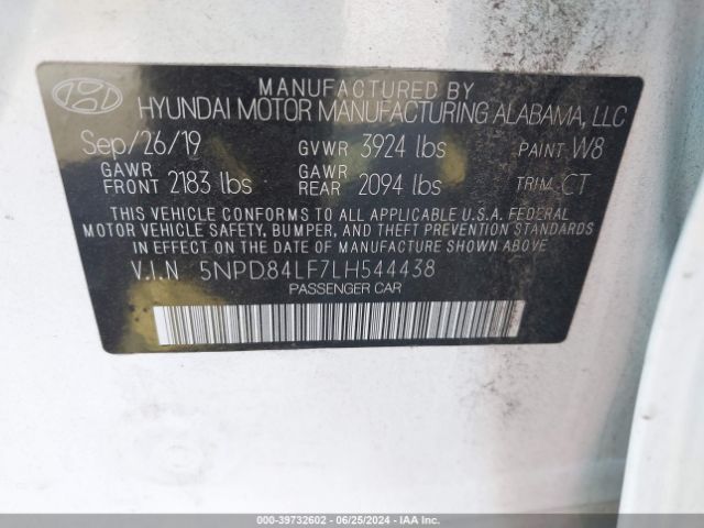 5NPD84LF7LH544438 Hyundai ELANTRA SEL