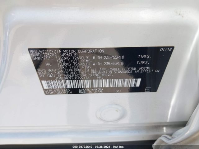JTMDJREV1JD199416 Toyota Rav4 Hybrid Limited
