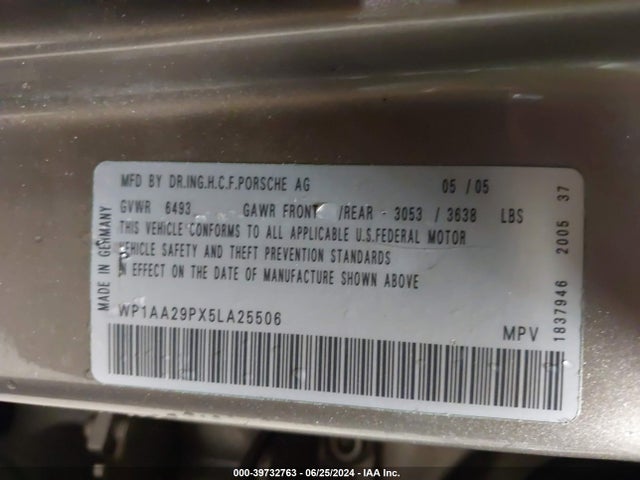 2005 PORSCHE CAYENNE WP1AA29PX5LA25506 Photo 8