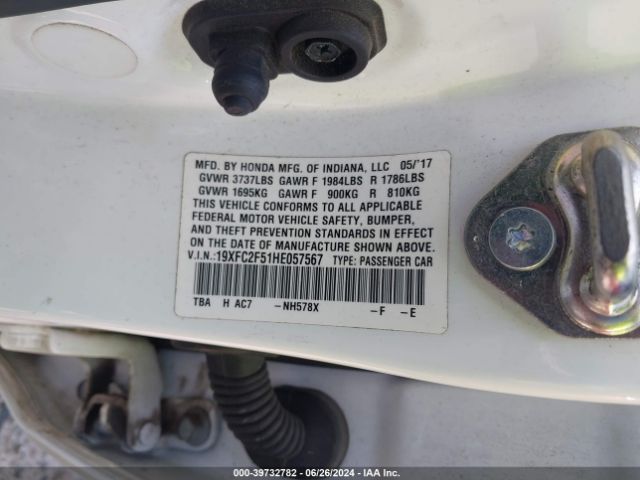 19XFC2F51HE057567 Honda Civic Lx