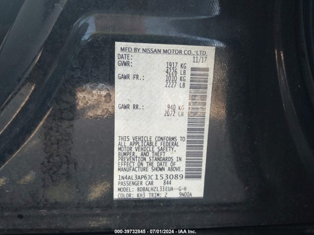 Nissan Altima 2.5 Sr 2018 1N4AL3AP6JC153089 Image 9