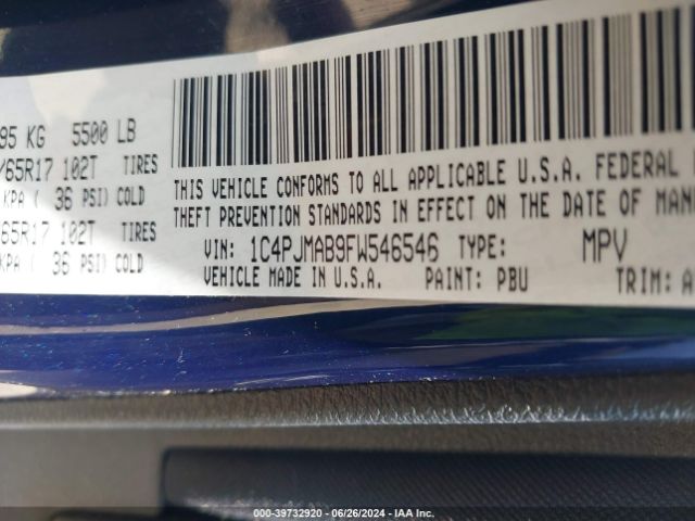 1C4PJMAB9FW546546 Jeep Cherokee Sport