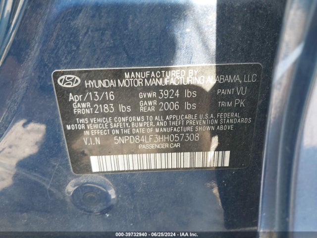 Hyundai ELANTRA SE 2017 5NPD84LF3HH057308 Image 9