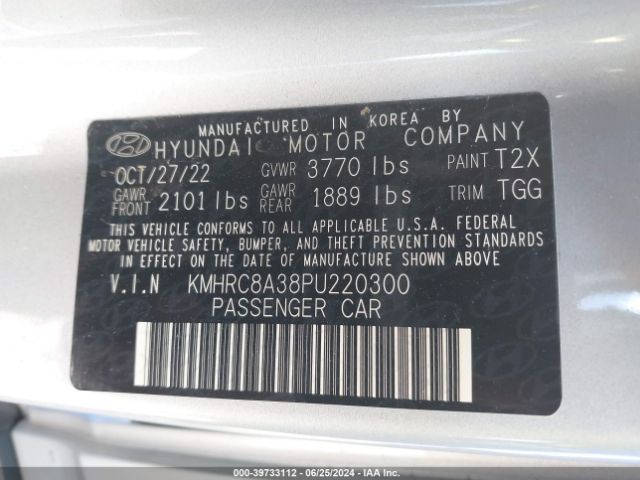 KMHRC8A38PU220300 Hyundai Venue Sel