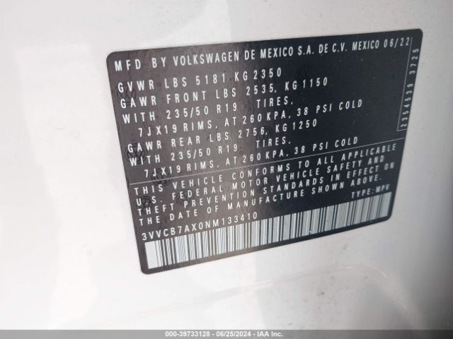 3VVCB7AX0NM133410 Volkswagen Tiguan 2.0t Se R-line Black