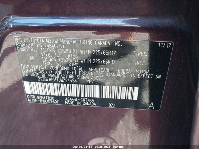 Toyota RAV4 LE 2018 2T3BFREV1JW724454 Image 9