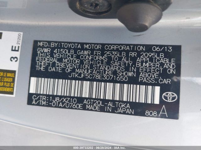 JTKJF5C78E3071650 Scion Tc 10 Series