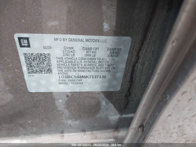 1G1BC5SM6K7137136 Chevrolet CRUZE LS