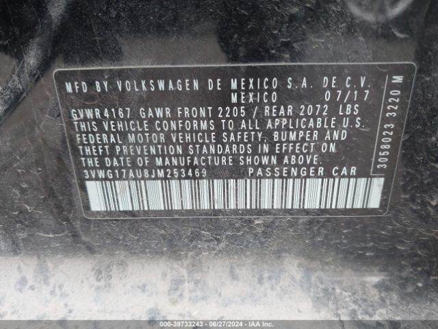 3VWG17AU8JM253469 Volkswagen Golf Tsi S/tsi Se