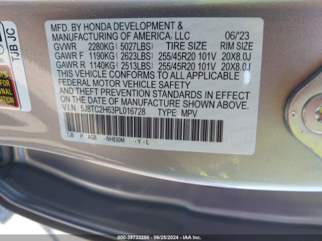 5J8TC2H63PL016728 Acura Rdx A-spec Package