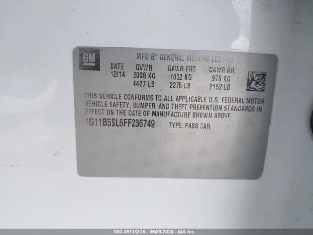 1G11B5SL6FF236749 Chevrolet MALIBU LS