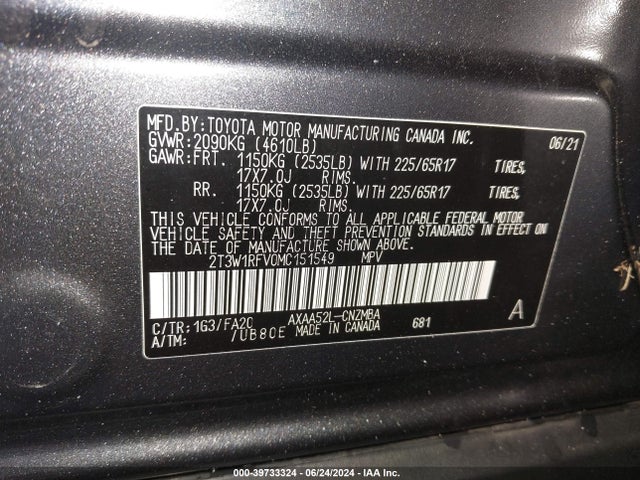 Toyota Rav4 Xle 2021 2T3W1RFV0MC151549 Image 9