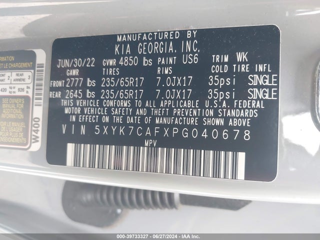 5XYK7CAFXPG040678 KIA Sportage X-pro