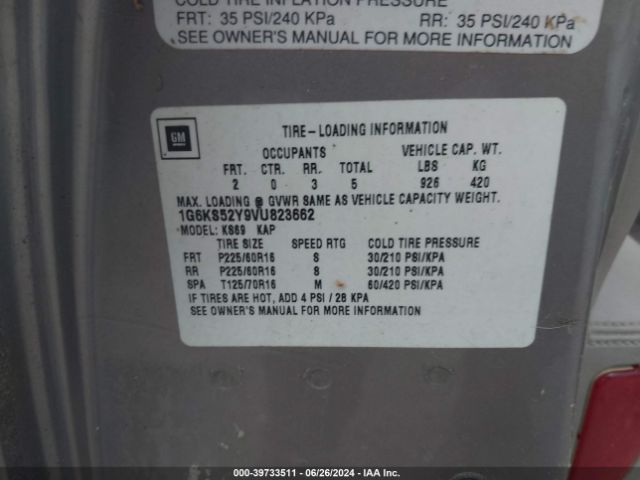 1997 CADILLAC SEVILLE 1G6KS52Y9VU823662 Photo 8