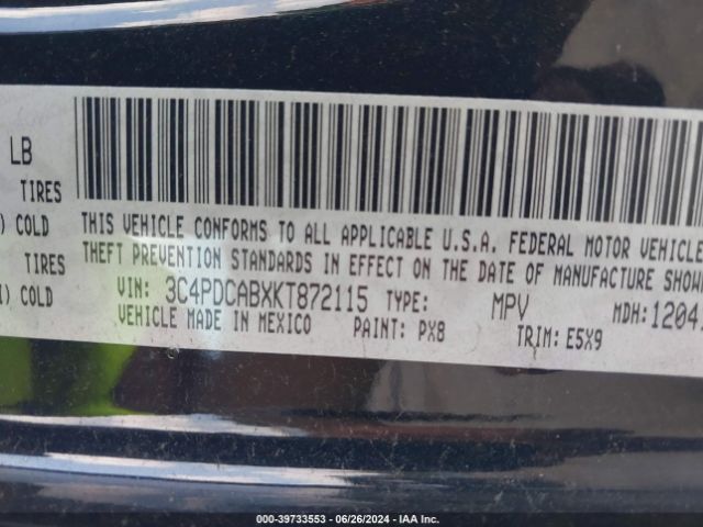 3C4PDCABXKT872115 Dodge Journey Se Value Package