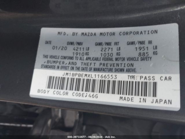 JM1BPBEMXL1166553 Mazda Mazda3 Premium Package
