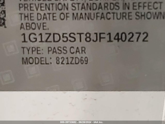 Chevrolet MALIBU LT 2018 1G1ZD5ST8JF140272 Image 9