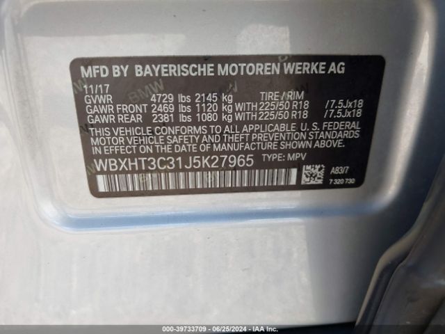 WBXHT3C31J5K27965 BMW X1 Xdrive28i