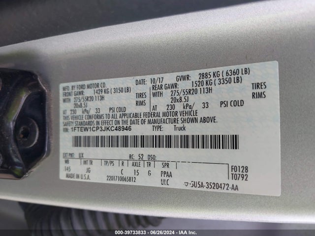 Ford F-150 Xl 2018 1FTEW1CP3JKC48946 Image 9