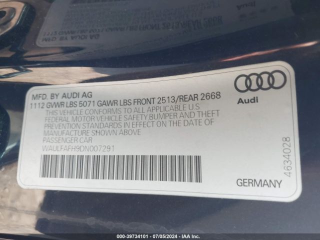 2013 AUDI A5 WAULFAFH9DN007291 Photo 8