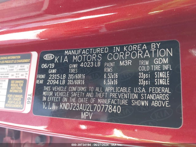 KIA SOUL LX 2020 KNDJ23AU2L7077840 Image 9
